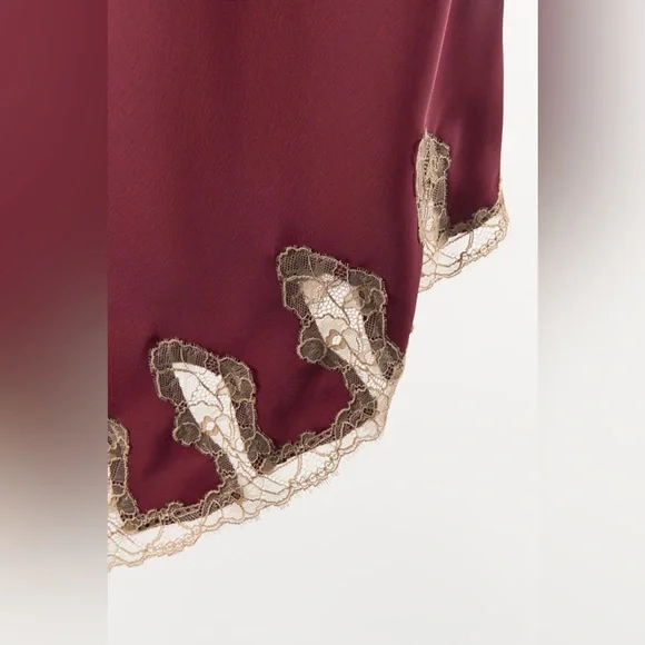 ZARA ~ Satin Lace asymmetric Slip Dress - Picture 5 of 13